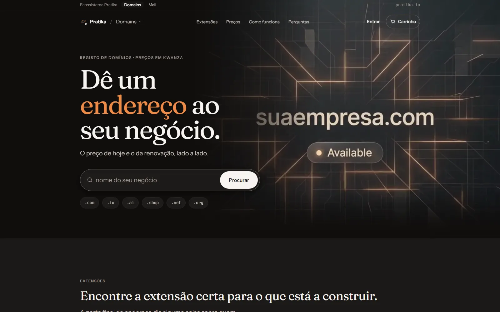 Pratika Domains — public product page
